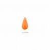 4 sequins goutte emaillées orange  base laiton 10x6mm