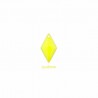 4 sequins losange émaillés jaune  laiton 15x8mm