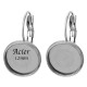 Support boucle d'oreille x4  cabochon 12mm acier  316L