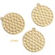breloque ronde x4  pendentif cuivre doré nid d'abeille 28mm