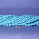 30 perles boulier en verre facettée turquoise  à prisme 4x3mm