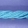 30 perles boulier en verre facettée turquoise  à prisme 4x3mm