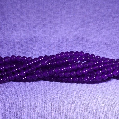 40 perles de jade Malaysie violet prune 4mm