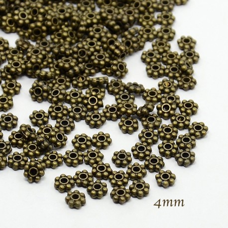 50 perles intercalaires mini étoile bronze 4mm