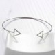 1bracelet jonc motif triangle réglable argenté 16cm