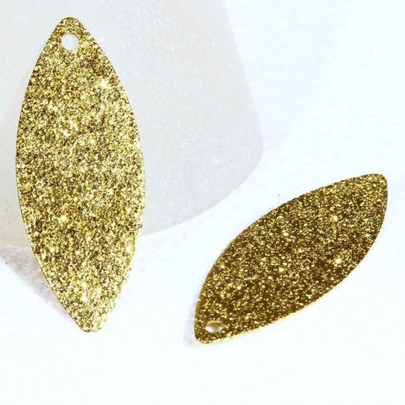 10 sequins oeil de cheval laiton doré stardust  25x10mm