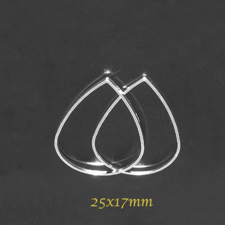 Connecteur lien goutte laiton argenté 25x17mm x20 pieces
