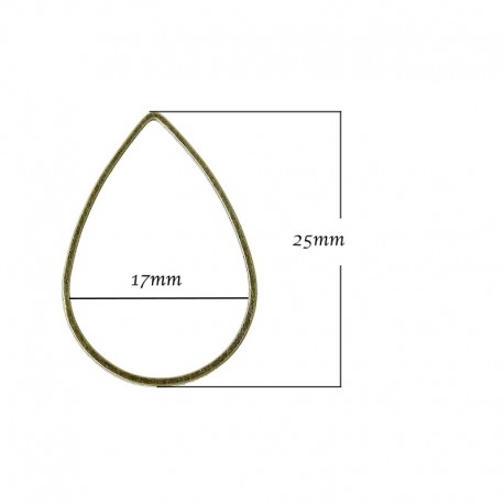 connecteur lien goutte cuivre bronze creux 25x17mm