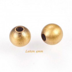 Perle intercalaire laiton bronze 4mm x10