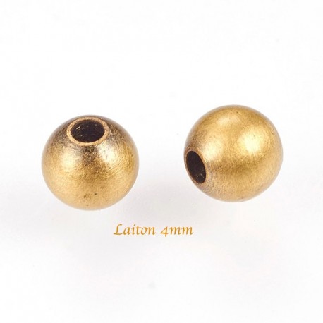 Perle intercalaire laiton bronze 4mm x10