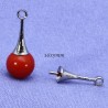 Embout perle pendentif x10 laiton argenté 16x5mm