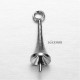 Embout perle pendentif x10 laiton argenté 16x5mm