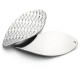 2 breloques ovale acier inoxydable ondule motif losange lisse 27x17mm