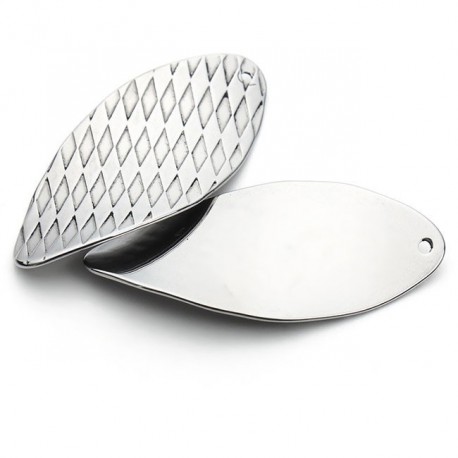 2 breloques ovale acier inoxydable ondule motif losange lisse 27x17mm
