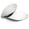 2 breloques ovale acier inoxydable ondule motif losange lisse 27x17mm