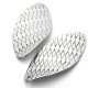 2 breloques ovale acier inoxydable ondule motif losange lisse 27x17mm