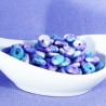 10 perles de jade boulier océaniques teintées bleu mauve  8mm