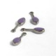 Breloque sequin acier goutte  x10 émail mauve 13x4mm