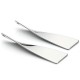 2 breloques rectangle  acier inoxydable torsade lisse 41x11mm