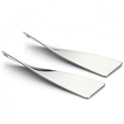 2 breloques rectangle  acier inoxydable torsade lisse 41x11mm