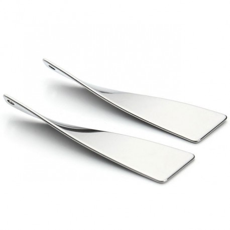 2 breloques rectangle  acier inoxydable torsade lisse 41x11mm