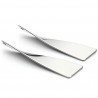 2 breloques rectangle  acier inoxydable torsade lisse 41x11mm