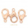 fermoirs mousquetons x4  or rose 12x6mm