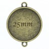 Support cabochon connecteur x4 bronze 25mm