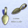 Bélière à coller x5  bronze goutte 21x8mm