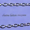 1 M chaine laiton CH034Y soudée  argenté platine 2x1,5mm