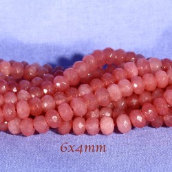 perle jade boulier facetté x20 groseille 6x4mm