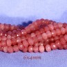 10 perles jade boulier facetté  groseille 6x4mm