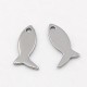 Breloque x20  poisson acier 316L plat 12x6mm