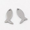 Breloque x10  poissons acier 316L plat 12x6mm