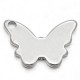 breloque acier papillon x6 lisse plat 11x16mm