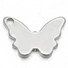 breloque acier papillon x4 lisse plat 11x16mm