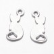 breloque chat acier x20 lisse plat 13x6mm