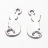 breloque chat acier x20 lisse plat 13x6mm