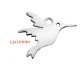 breloque acier x4 oiseau colibri 13x16mm