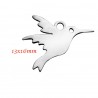 breloque acier x4 oiseau colibri 13x16mm