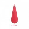 2 sequins émailles laiton longue goutte framboise  27x10mm