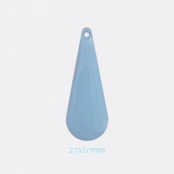 2 sequins émailles laiton longue goutte bleu pâle  27x10mm