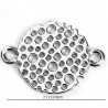 connecteur nid d'abeille rond  x6 argenté 21x15mm