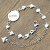 bracelet support cabochon 18mm argenté chaine coeur