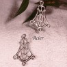 10 mini chandeliers estampe acier inoxydable 20x13mm