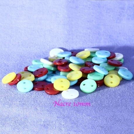 Perle nacre connecteur multicolore 10mm x20
