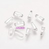 20 bélières clip laiton argent vif 10x3mm