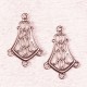 10 mini chandeliers estampe acier inoxydable 20x13mm