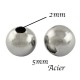 perle intercalaire 5mm acier inoxydable 316L x40