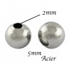 perle intercalaire 5mm acier inoxydable 316L x20
